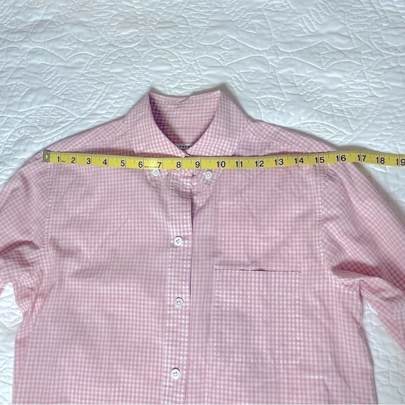 EQUIPMENT Femme Pink+White 100% Gingham Cotton Button Up Blouse Size Extra Small - Picture 4 of 6